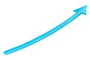 A light blue arrow curves diagonally upward to the right.